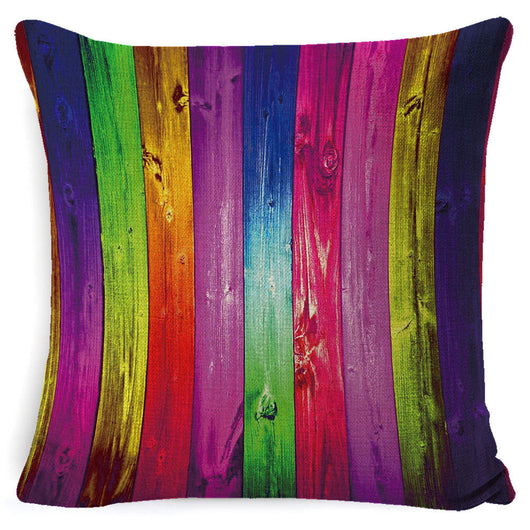Funda de Almohada de Algodón y Lino Colorida con Diseño Creativo - Image 3