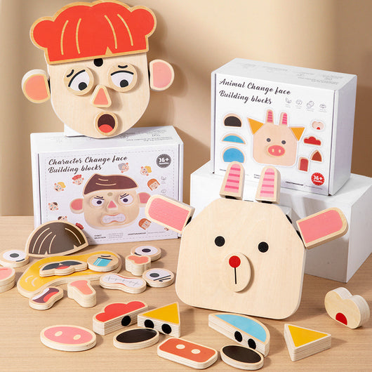 Cubo de Cambio de Caras - Bloques de Construcción Puzzle para Niños