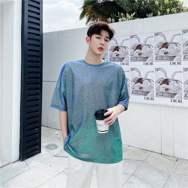 Playera Hombre Efecto Degradado con Lentejuelas Cambia Color Polarizado