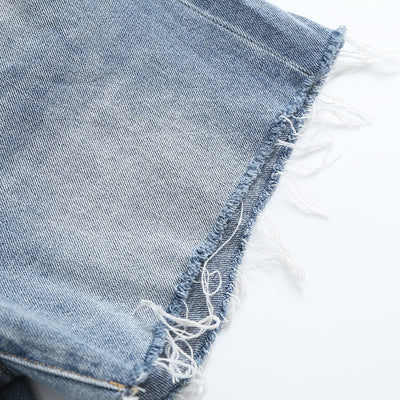 Shorts de Mezclilla Baggy Rotos con Acabado Raw Edge - Image 13
