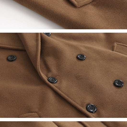 Abrigo Largo Suelto de Lana Estilo Coreano para Hombre - Image 8