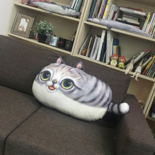 Almohada Gato 3D Grande - Cojín Decorativo Felino Impreso para Sofá