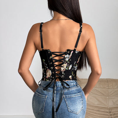 Camiseta Halter Escotada con Fruncido en Pecho Estilo Espina de Pescado - Image 4