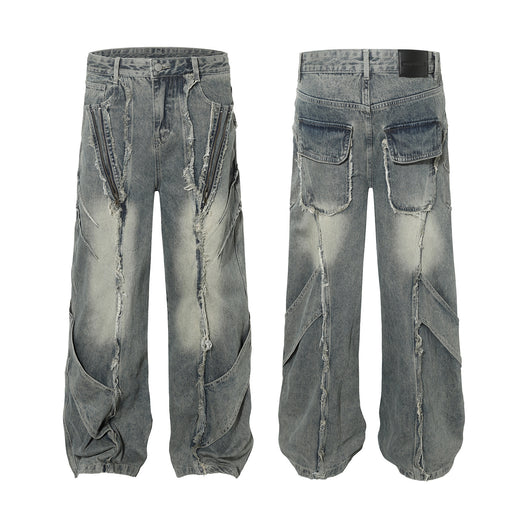Pantalones Vaqueros Desgastados con Personalidad para Hombre - Image 14