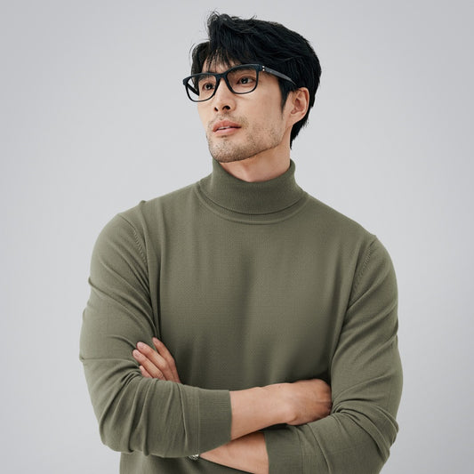 Suéter Cuello Alto Térmico para Hombre - Base Layer Abrigada para Otoño e Invierno