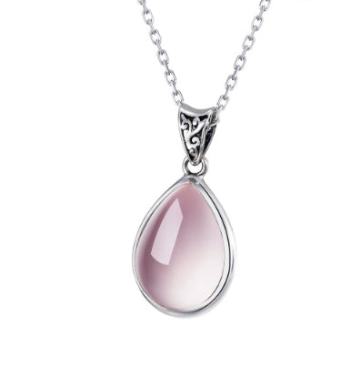 Collar Clavícula Plata 925 Cuarzo Rosa Cristal Hielo Gota Mujer - Image 6