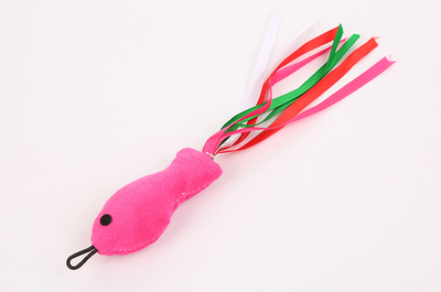 8-piece cat toy set with a telescopic wand, plush fish, plush mouse, feather toy, crinkle balls, and cage ball. - Image 15