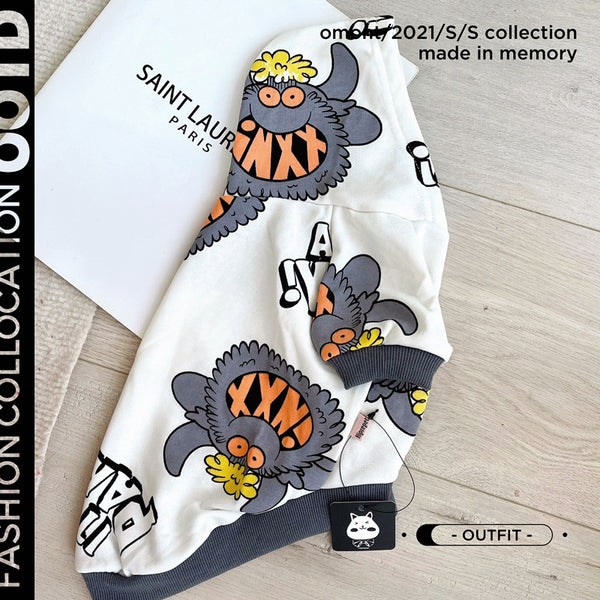 Suéter Casual para Mascotas con Diseño Graffiti - Perfecto para Primavera y Otoño
