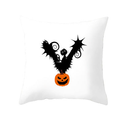 Funda de Cojín de Halloween con Letras Divertidas en Piel de Durazno para Hogar y Oficina - Image 8