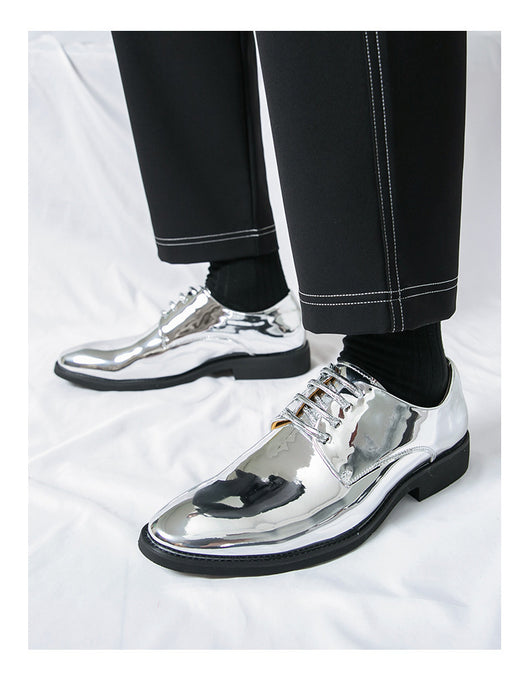 Zapatos de Cuero Brillante con Punta Afilada Estilo Británico para Hombre - Image 14