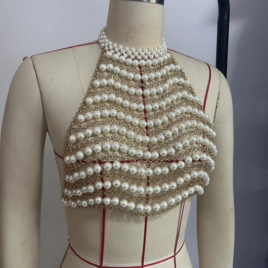 Chaleco de Cadena de Perlas para Fiestas - Image 3