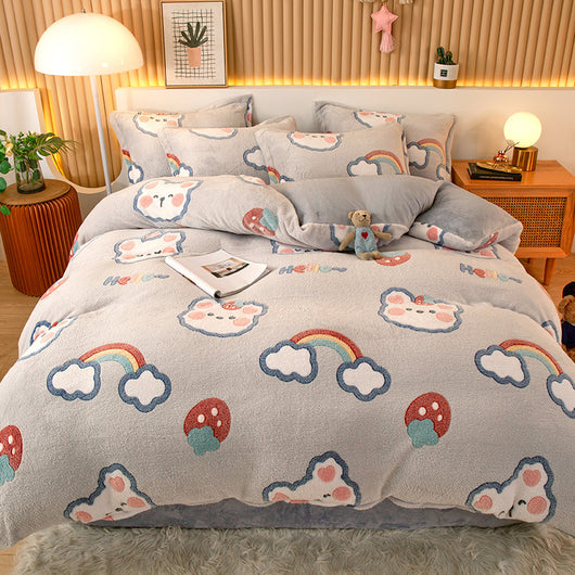 Juego de Sábanas de Franela Coral Fleece con Funda de Almohada - Image 17