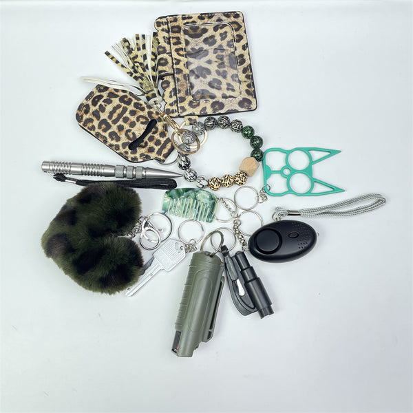 Set de Accesorios de Lana: Pulsera, Bolsa y Llavero Tejidos