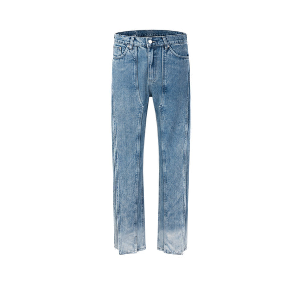 Pantalones Rectos Deconstructidos Lavado Industrial para Hombre - Image 4
