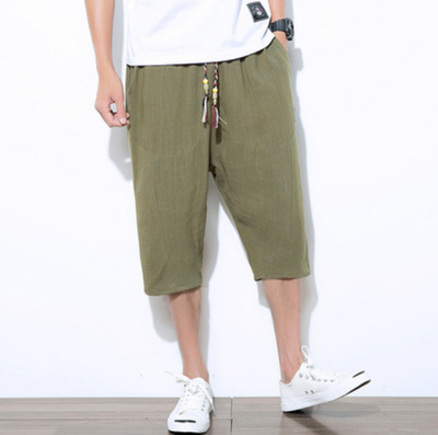 Pantalones Harem Cortos de Lino y Algodón para Hombre - Image 15
