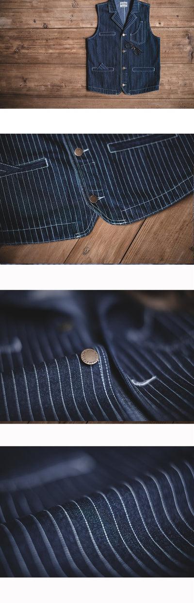 Chaleco Denim Rayado Oversized para Otoño e Invierno - Image 8