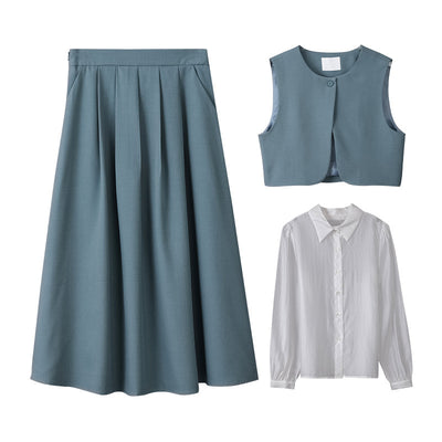 Conjunto de Falda Ejecutiva de Tres Piezas - Estilo Minimalista y Elegante - Image 2