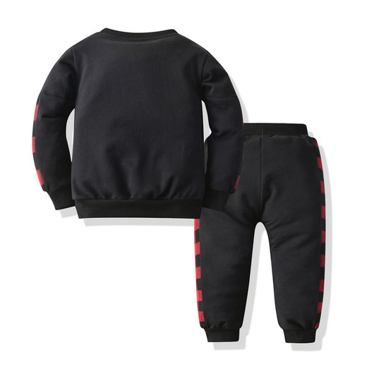 Conjunto Deportivo Cuadros Rojo y Negro - Sudadera Bicolor con Pantalón Trendy - Image 13