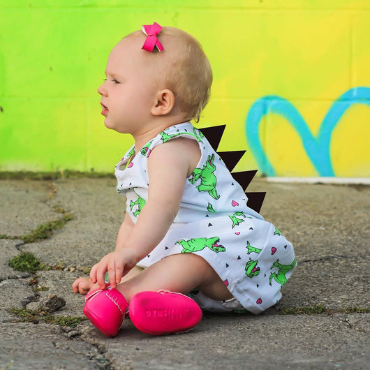 Vestido Infantil Estampado Dinosaurio Diente de Sable
