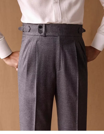 Pantalones de Invierno Rectos Cintura Alta para Hombre con Hebillas Parisinas - Image 41