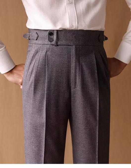 Pantalones de Invierno Rectos Cintura Alta para Hombre con Hebillas Parisinas - Image 41