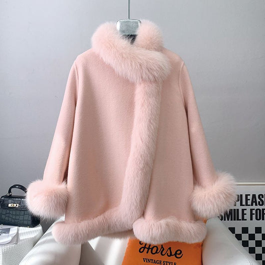 Abrigo Reversible de Lana y Pelaje para Mujer - Diseño Socialité Midi - Image 11