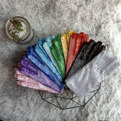Guantes Reflectantes con Lentejuelas para Presentaciones Escénicas