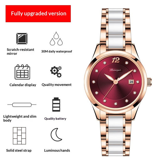 Reloj Elegante para Mujer Cerámica Resistente al Agua Diseño Minimalista - Image 8