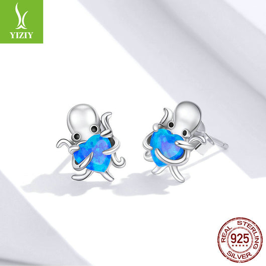 Aretes de Pulpo Plateados - Diseño Adorable para Mujer - Image 8