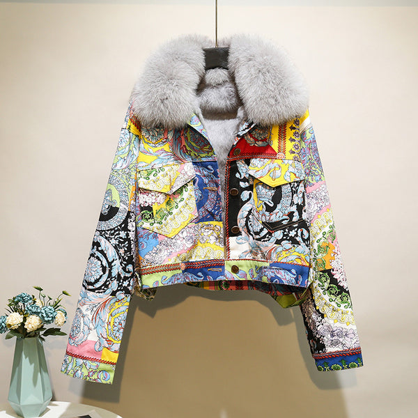 Chaqueta Denim Vintage con Forro Acolchado para Mujer
