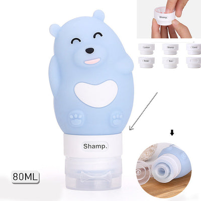 Organizador de Viaje Botellas Rellenables Animales Lindos - Estuche Silicona para Champú y Geles - Image 21