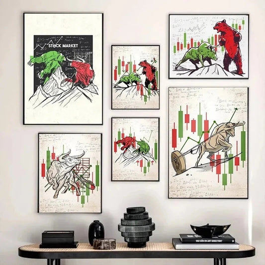Cuadro Decorativo Bolsa y Mercado: Arte de Inversión y Finanzas