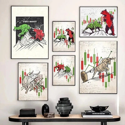 Cuadro Decorativo Bolsa y Mercado: Arte de Inversión y Finanzas