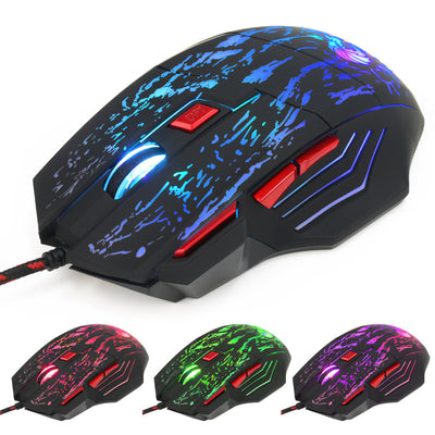 Ratón Gaming Luminoso con Efecto Agua Fractal - Conexión Alámbrica - Image 8
