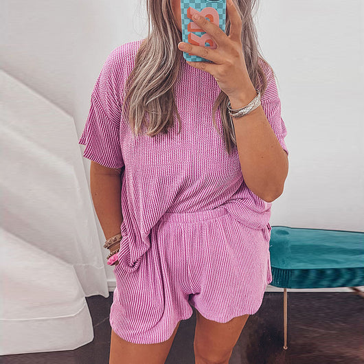 Conjunto de Dos Piezas: Camiseta y Shorts para Mujer
