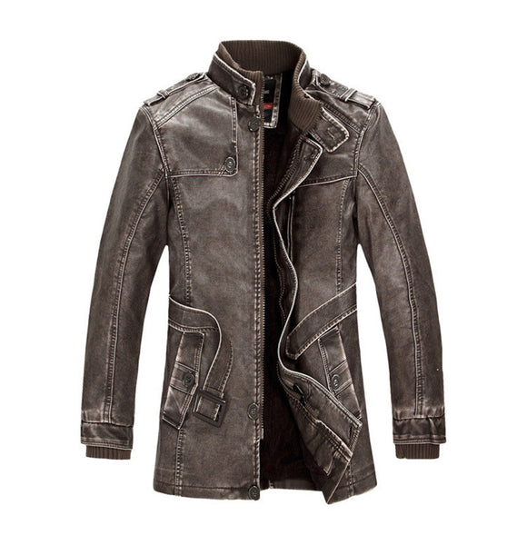 Chaqueta de Cuero para Hombre con Cierre
