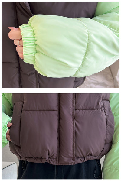 Chaqueta Corta de Algodón con Parches Contrastantes Gruesos para Mujer - Image 33