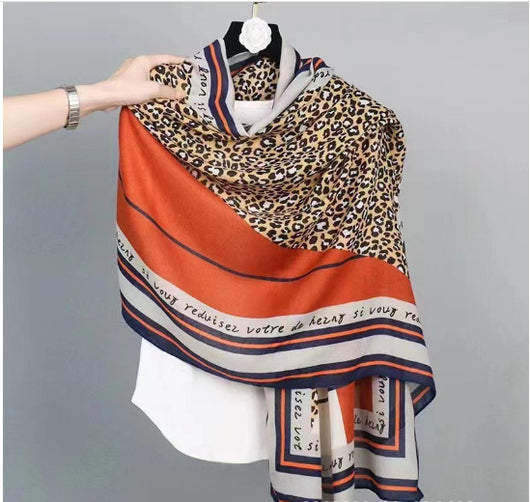 Pashmina de Algodón y Lino Estampada - Chal Abrigador Versátil - Image 11