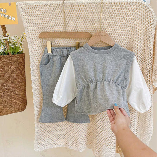 Conjunto de Dos Piezas con Pantalón Acampanado y Mangas Abullonadas - Image 12