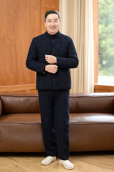 Conjunto de Abrigo y Pantalón Acolchado de Algodón para Papá Invierno - Image 12