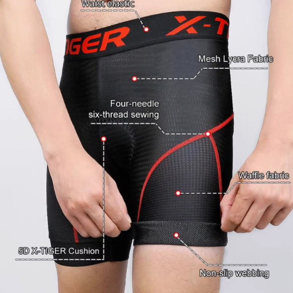 Shorts de Ciclismo para Hombre Negros Transpirables