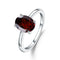 Simple And Fashionable S925 Sterling Plateado Inlaid Natural Colorful Gem Crystal Ring Garnet 5