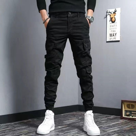 Pantalones de Trabajo Slim Fit Café con Elástico para Hombre - Image 6
