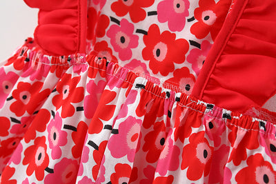 Vestido para Niña con Mangas Volantes + Bolsa Canasta de Bambú - Image 14
