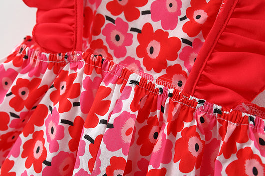Vestido para Niña con Mangas Volantes + Bolsa Canasta de Bambú - Image 14