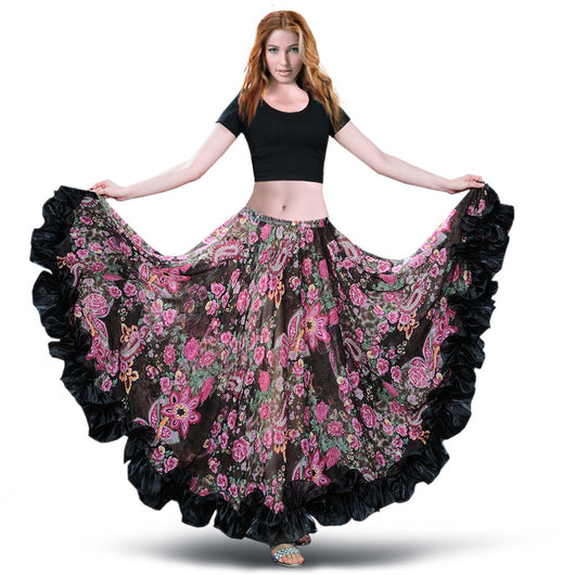 Falda Bohemia Danza del Vientre 360° con Flores - Estilo Temperamental - Image 7