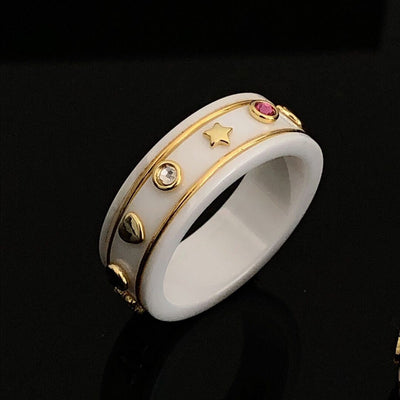 Anillos de Pareja Doble G con Borde Retorcido para Hombre y Mujer - Image 4