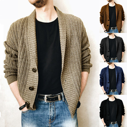 Cardigan V-Neck de Manga Larga para Hombre - Colección Otoño