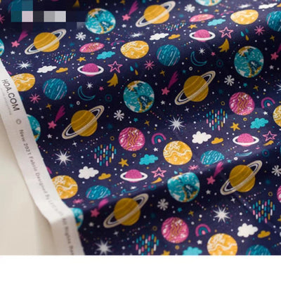 Tela de Algodón Estampada Digitalmente con Diseño Patchwork Universo Artístico Cielo Estrellado - Image 11