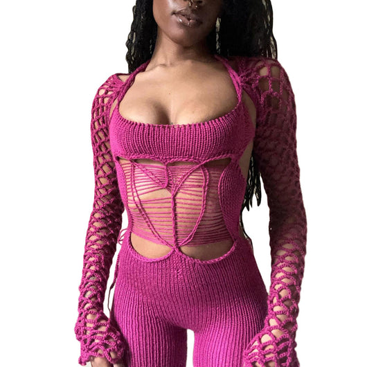 Jumpsuit Elegante de Talle Alto con Detalles Calados - Image 5